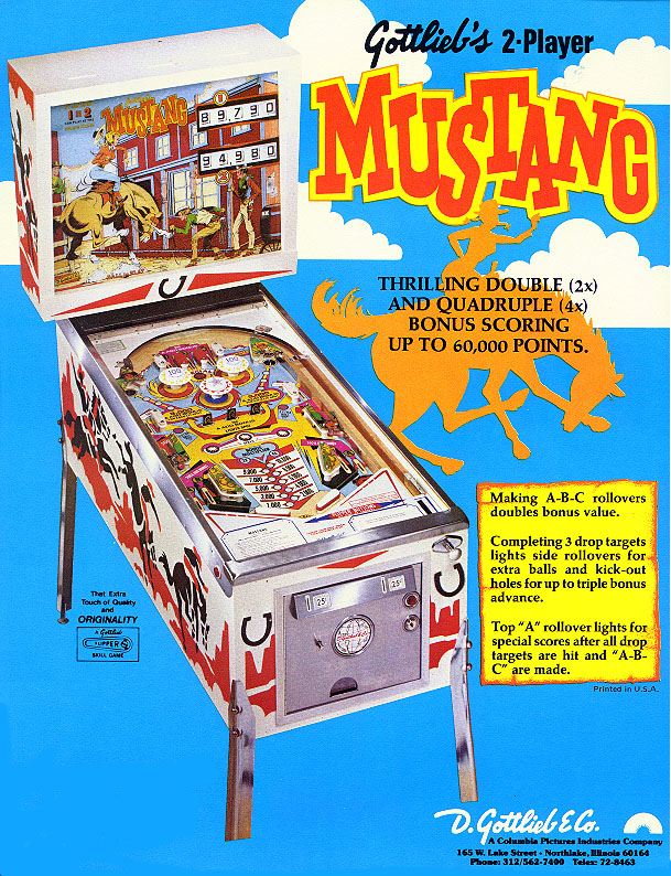 gottlieb mustang pinball